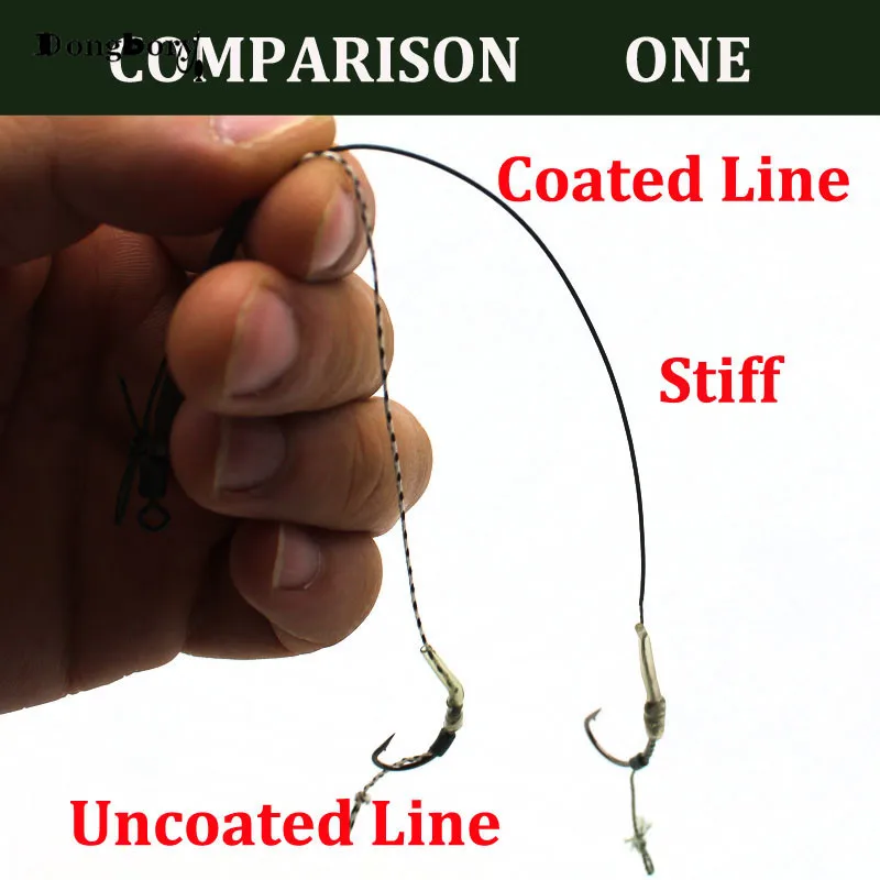 Línea de pesca de carpa de 10 M, gancho recubierto, 25 35 LB, HookLink, Skinlink, aparejo de pelo semirrígido, Aparejos de pesca gruesos - imagen 4