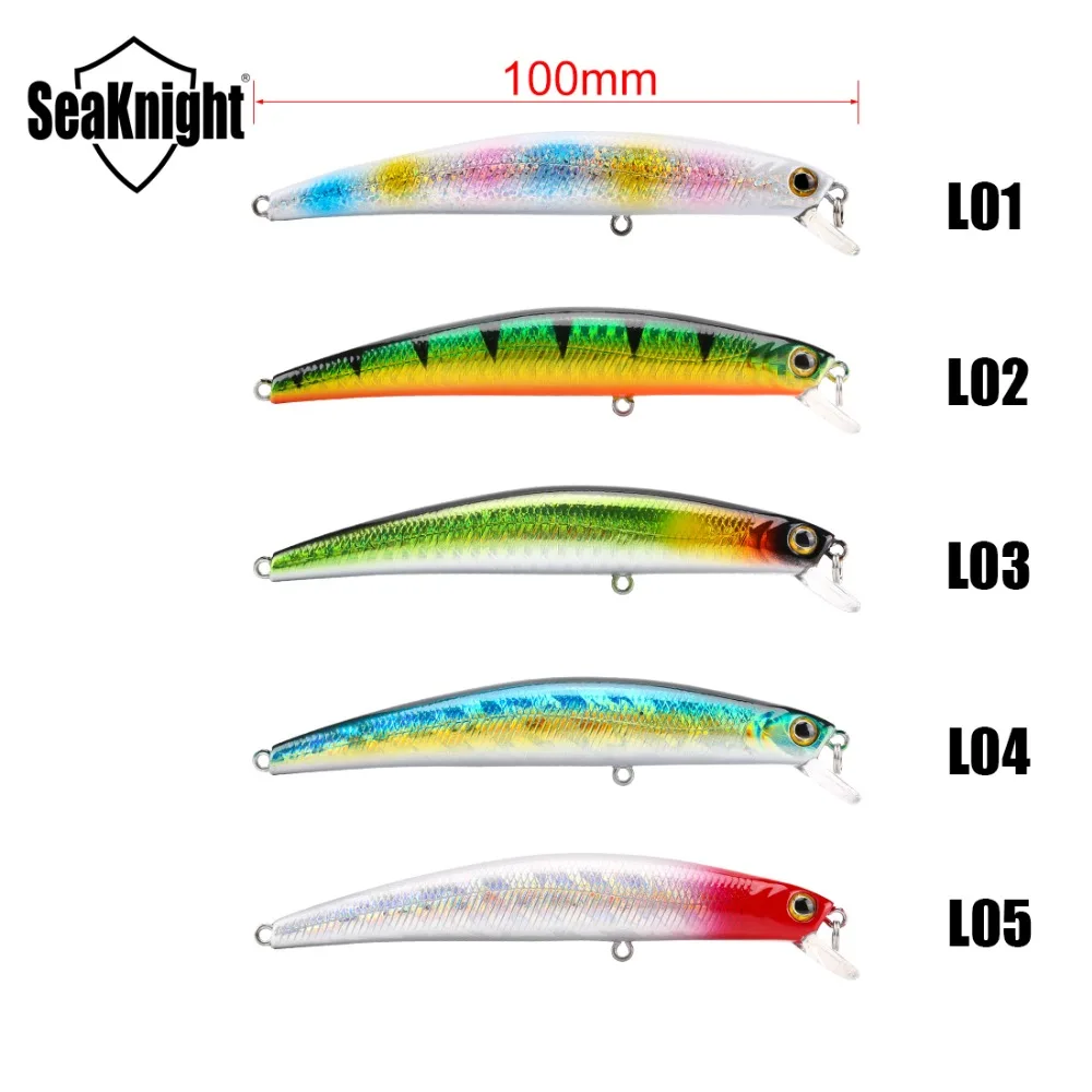 SeaKnight-señuelo de pesca, cebo duro flotante, pececillo de plástico, para agua dulce y de mar, 11g, 100mm, 0-0,5 M, 1 unidad, SK025 - imagen 3