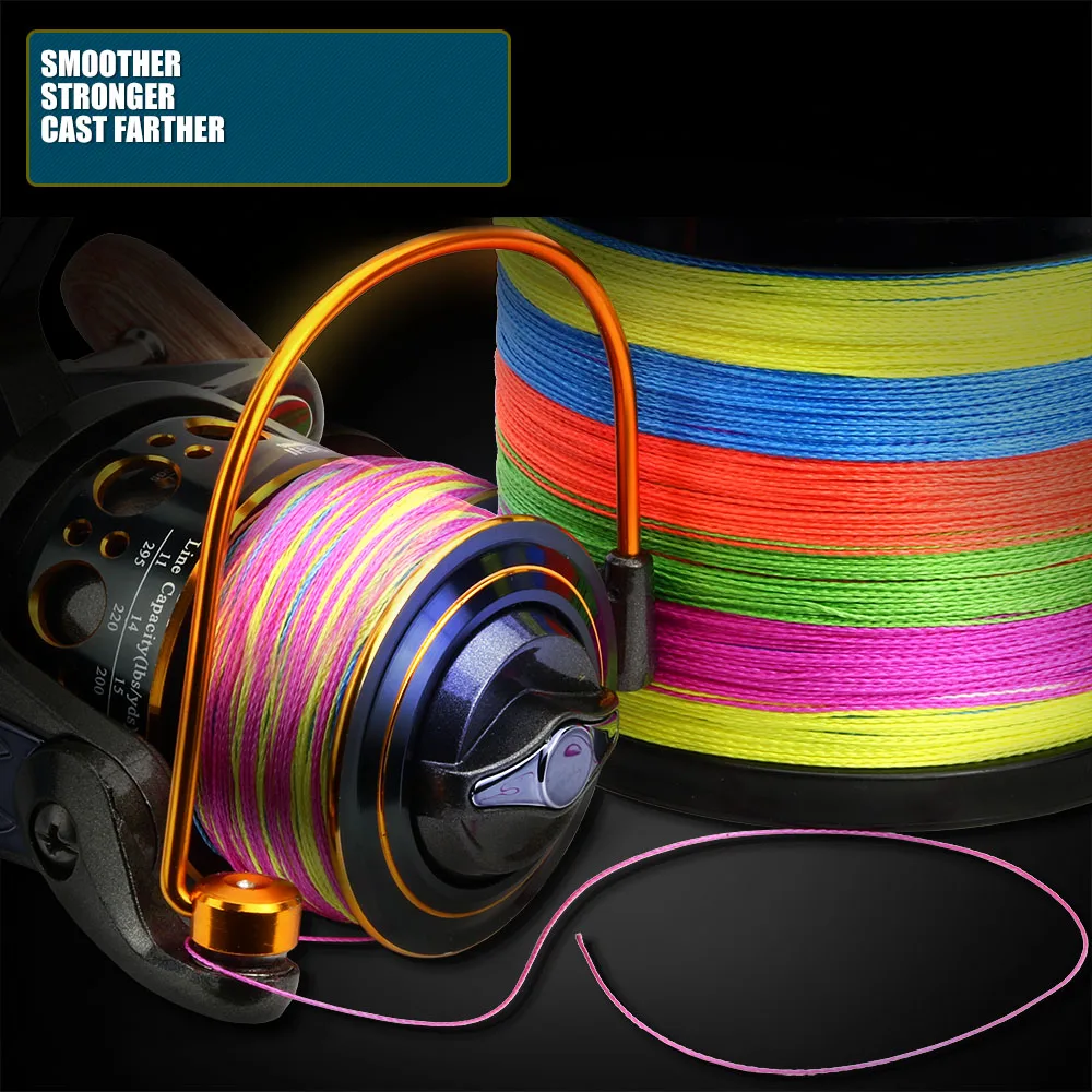 BAKAWA-cables de Pesca trenzados, 300M, 4 hebras, superfuertes, PE, multifilamento, para Pesca de carpa, 10LB - imagen 3