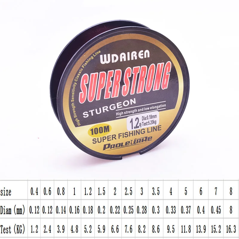Proleurre-sedal de pesca de nailon superfuerte de 100m, hilo de monofilamento de 2-40LB, línea principal de Japón para aparejos de pesca de carpa, PE-476 - imagen 2