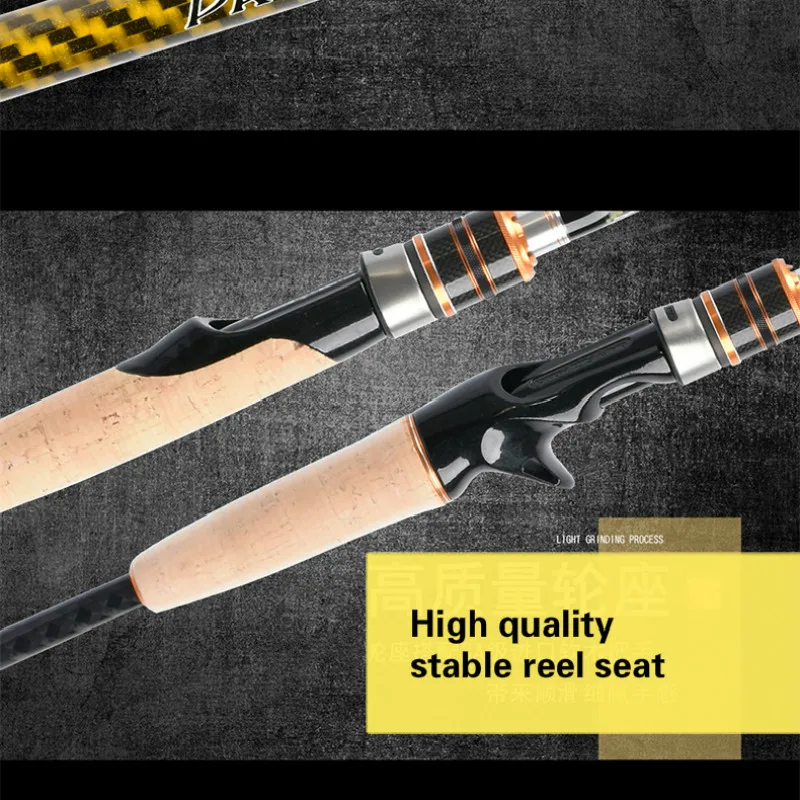 Caña de pescar giratoria de fibra de carbono, 1,98/2,13 m - imagen 3