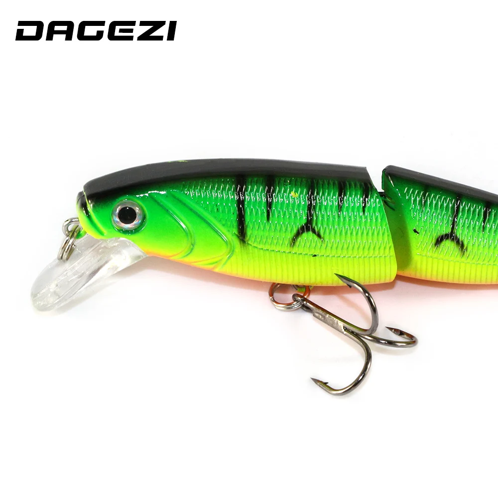DAGEZI-Señuelos de Pesca con ojos 3D, 3 secciones, 10,5 cm/15g, aparejos de pesca, 4 colores, pececillos, cebo duro, 4 unids/lote, 6 #, gancho - imagen 4