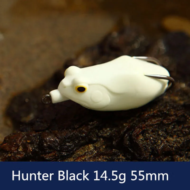 Señuelo de pesca cazador de peces negro Liehei F & H ranas 14,5g 55mm gancho de púas dobles señuelos blandos cebo Artificial cabeza de serpiente asesino de peces - imagen 2