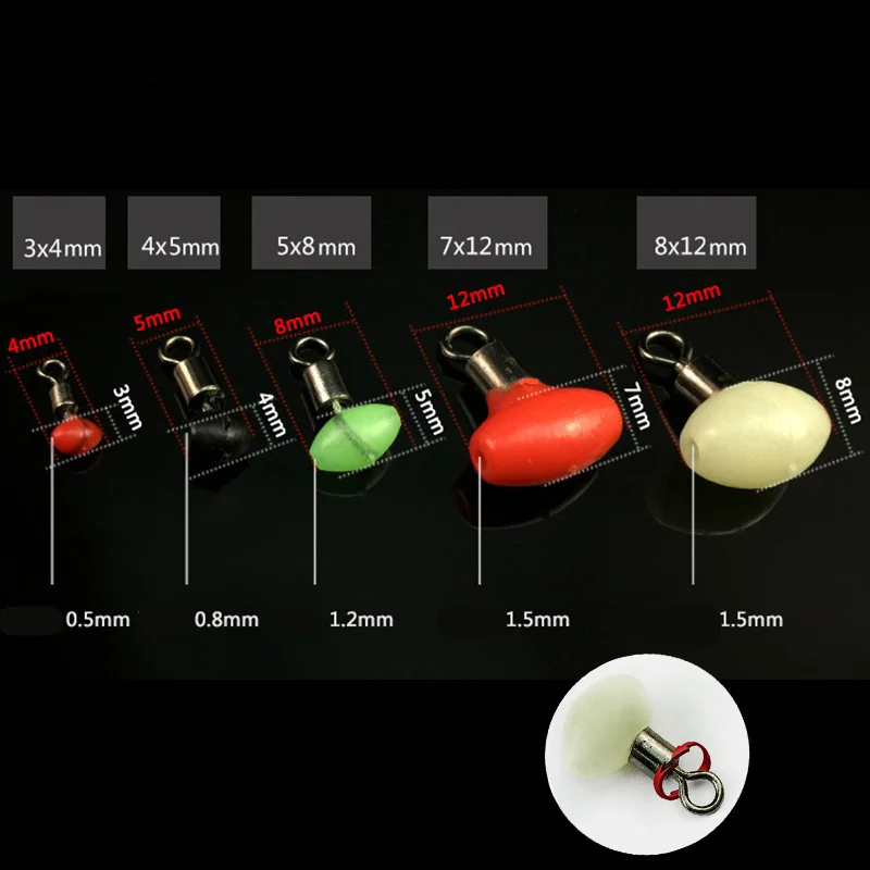 20 unids/lote 3 vías luminosas en forma de T línea cruzada giratoria con cuentas de perlas giratorios de pesca anzuelos conector de pesca PR-069 - imagen 2