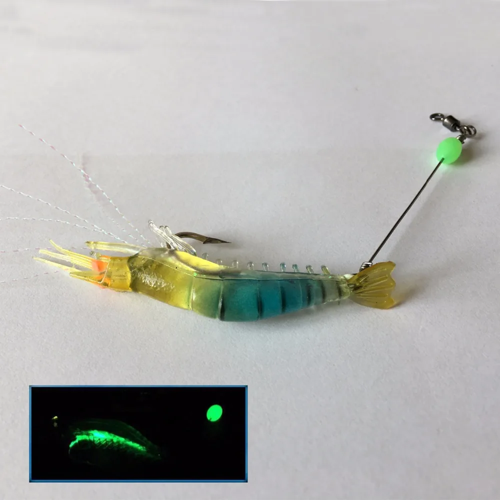 Señuelo Artificial de silicona suave para pesca, cebo giratorio luminoso de colores variados, con anzuelo, 6 unidades, 9,5 cm, 6g - imagen 4