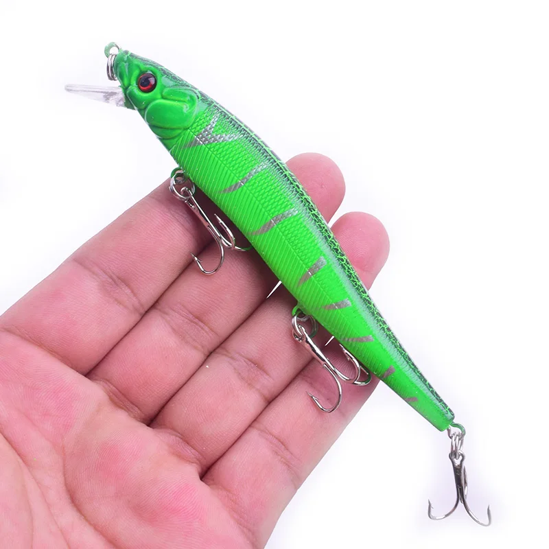 Señuelo de Pesca de pececillos, cebo Artificial de 115mm y 13,5g, ojos 3D, Wobblers, Crankbait, señuelos de pececillos, aparejos de Pesca, 1 ud. - imagen 4