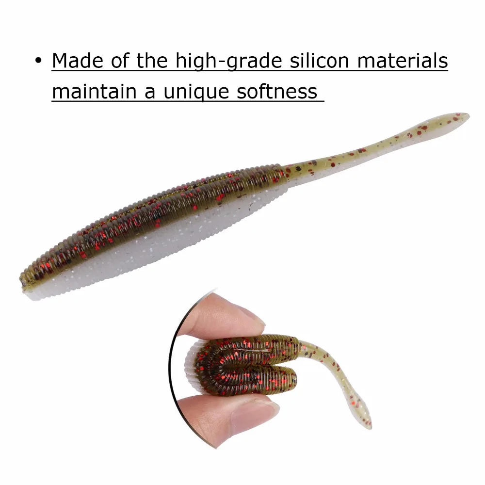 Goture 5 uds/25 uds 10cm 4,7g Wobblers Señuelos de Pesca cebo suave de silicona señuelos falsos pesca para lubina cabeza de serpiente - imagen 3