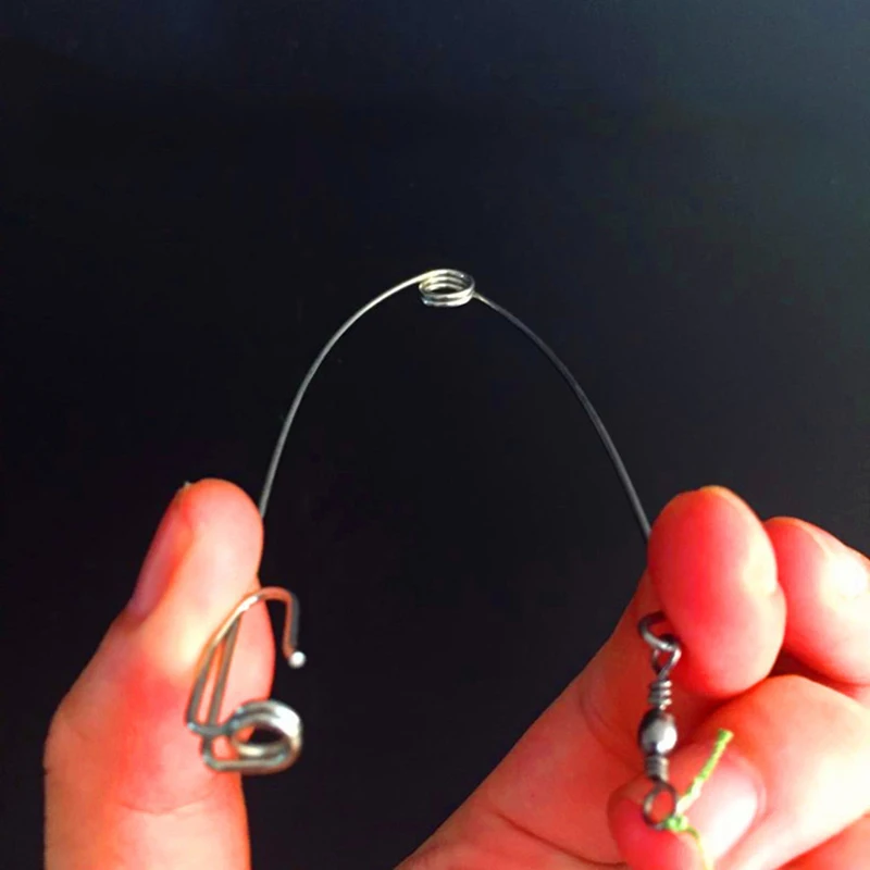 Alimentador de pesca portátil de acero al carbono, 12 piezas, anzuelo automático, trampa para lanzador de anzuelos, jaula de resorte, herramienta de accesorios, T45 - imagen 4