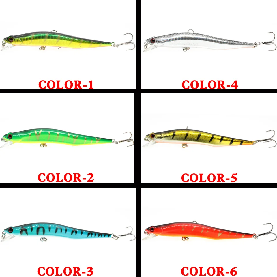 1 Uds 11,5 cm 10,7g Señuelos de pesca Minnow Wobbler cebos duros Crankbaits ABS señuelo Artificial para aparejos de pesca de Lucio - imagen 4