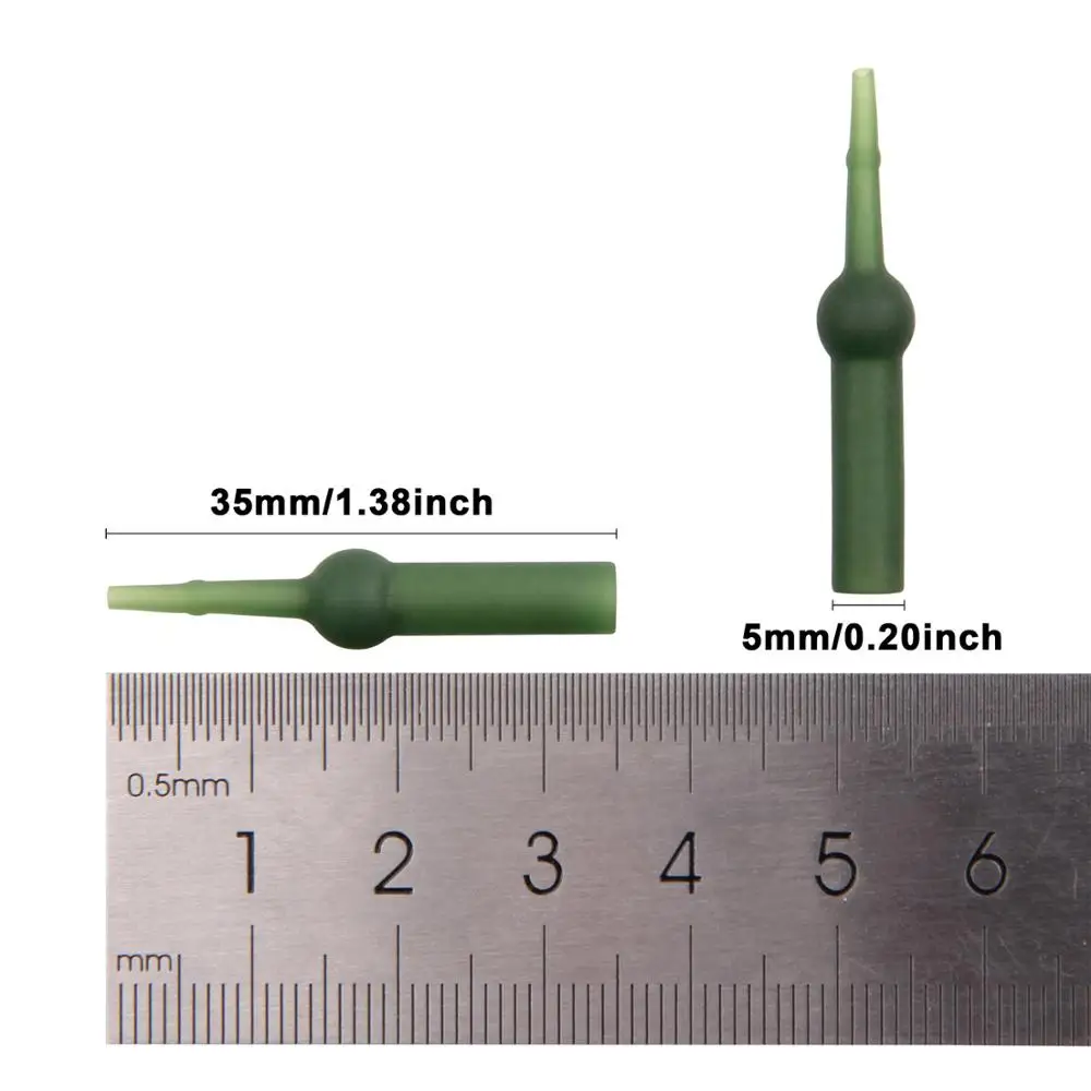 200 unids/lote de cuentas de amortiguación de cola cónica para pesca de carpa suave verde, diseñadas para todo tipo de plataformas de helicóptero - imagen 2