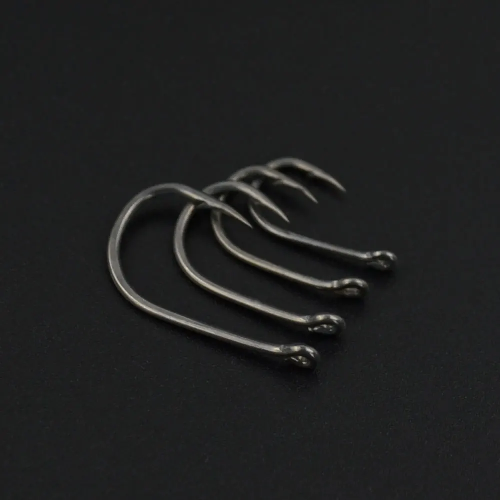 50 Uds. Anzuelo de púas para pesca de carpa anzuelo de ojo de anillo de acero rico en carbono 8007 tamaño 2468 - imagen 5