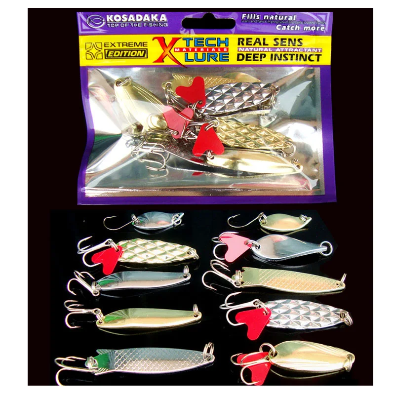 Kit de señuelo cuchara de pesca, cebo duro de agua dulce y salada, señuelos artificiales, atracción Natural, cucharas para lubina, lote de 10 piezas en oferta - imagen 3