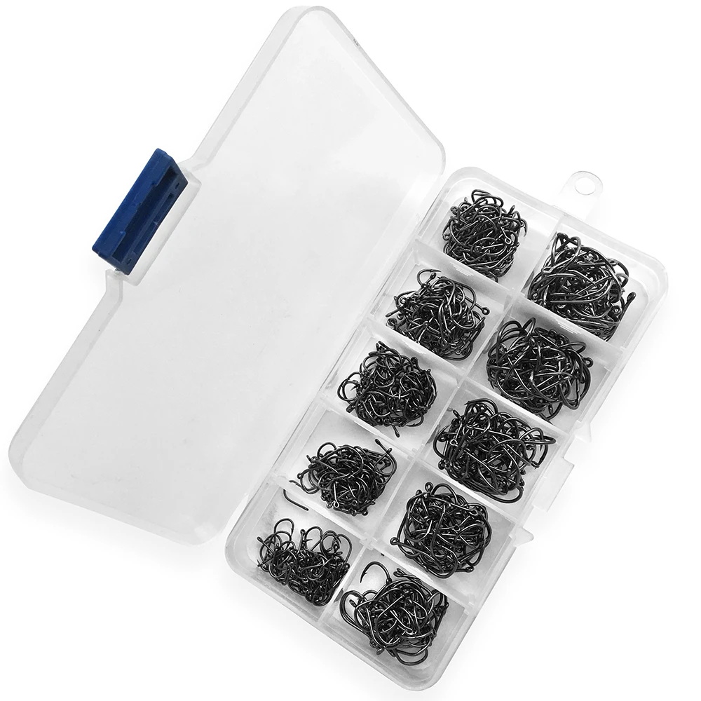 Anzuelo de pesca de carpa con cabeza circular, piezas, tamaño 3, 4, 5, 6, 7, 8, 9, 10, 11, 12, 500 - imagen 5