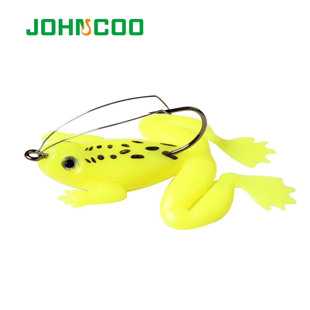JOHNCOO-señuelo de rana de 4 piezas, Señuelos de Pesca artificiales de 6cm y 5g, cebo Wobbler Topwater para Lucio, cabeza de serpiente, cebo blando - imagen 5