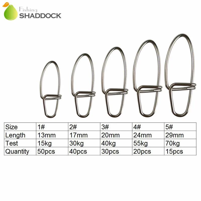 Shaddock Pesca 155 unids/set Snaps Seguros Pin Conector de Pesca Gancho de Pesca de Acero Inoxidable Clips de Resorte Conector Conjunto Con la Caja - imagen 2