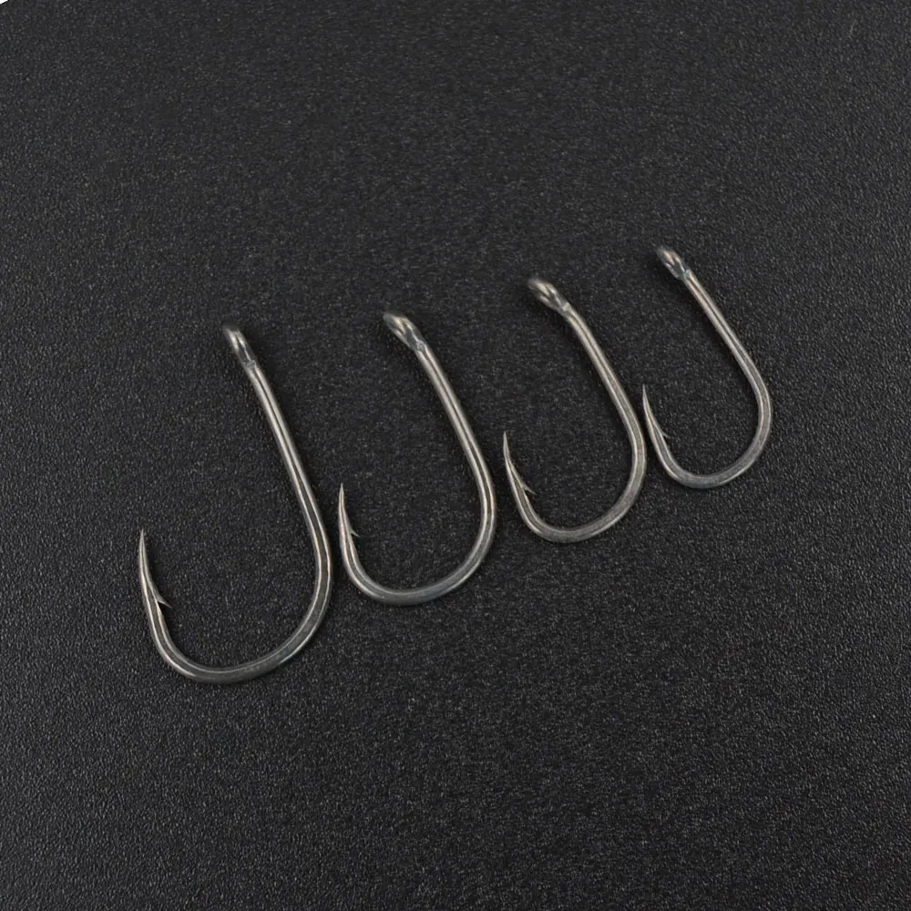 Anzuelos de pesca de piezas, juego de anzuelos de pesca de carpa con púas, 100, anillo de acero de alto carbono, tamaño de anzuelo 8007 - imagen 4