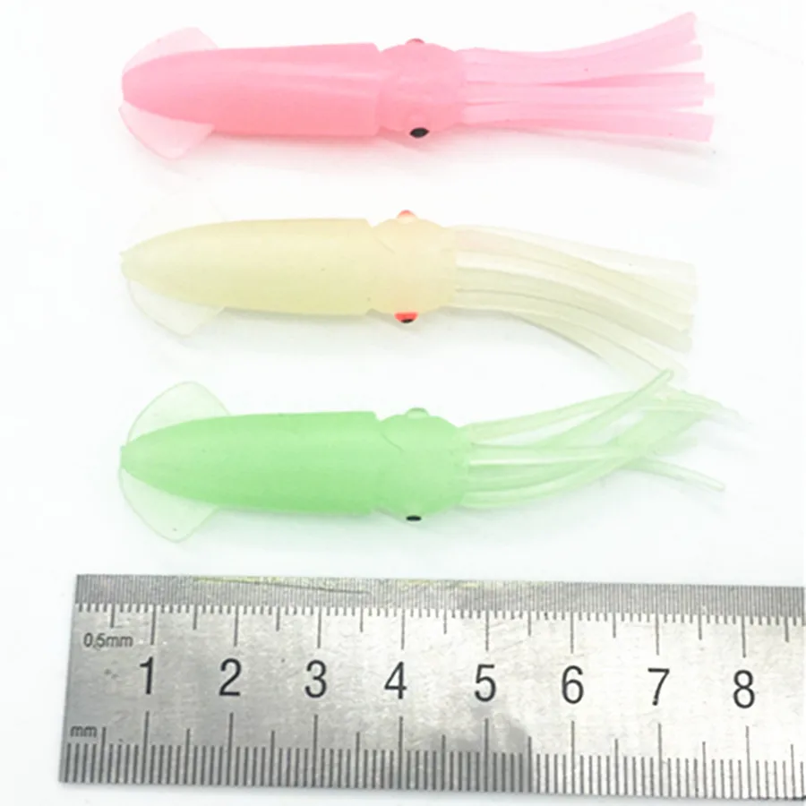 Señuelo luminoso de pulpo suave para pesca en el mar, cebo de arrastre, juego grande de Marlin, atún, Pakula, 7,5 cm/3,5g, 5 unidades - imagen 2