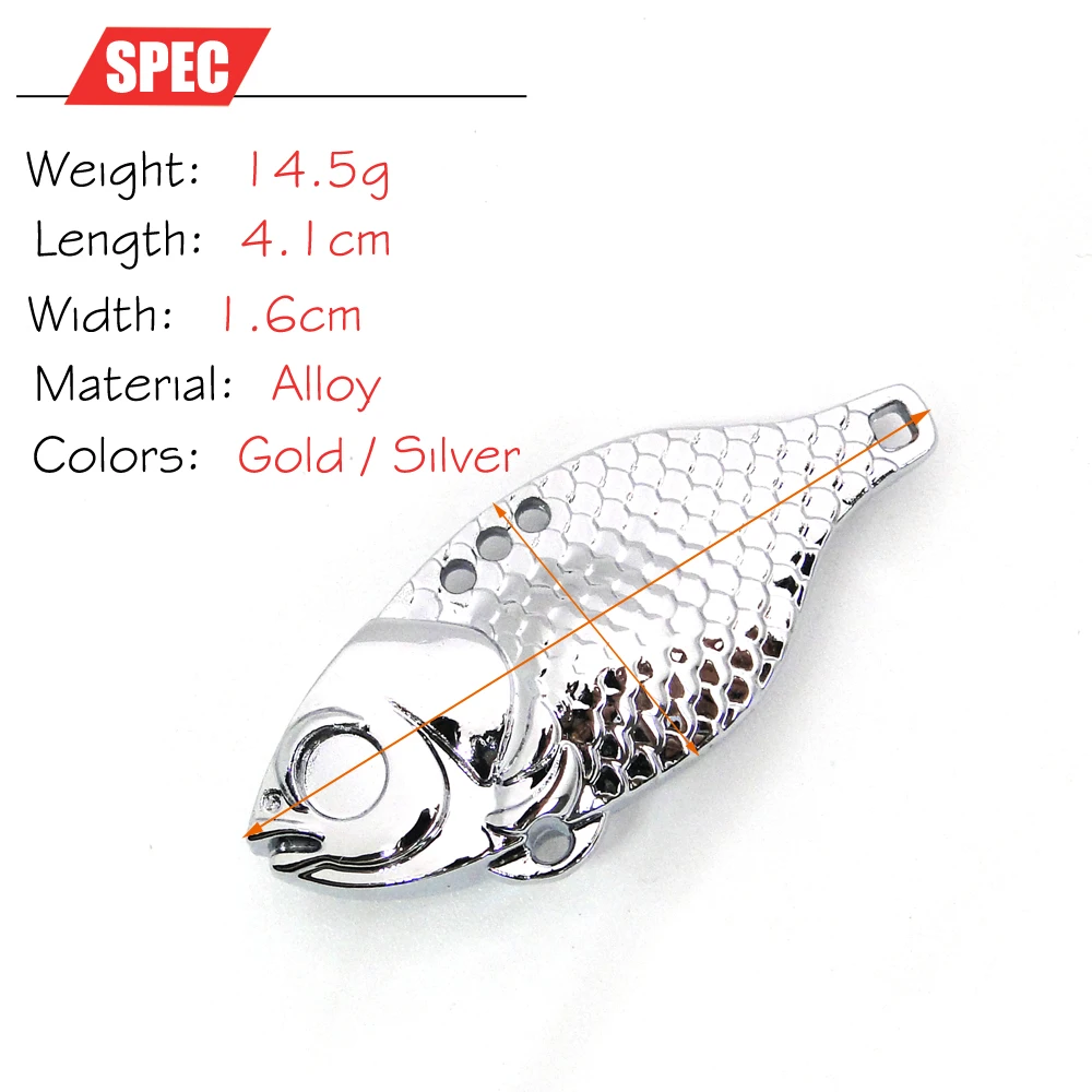 Jerry-señuelo de Pesca de Metal en blanco, cebo giratorio con vibración VIBE, cuchara, Winner, 4,4g, 6,3g, 10g, 14,5g, aparejos de aleación, 10 piezas - imagen 2