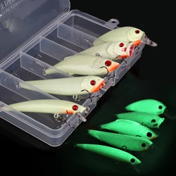 Goture Kit señuelos nocturnos Minnow Popper Wobbler – Cebo artificial luminoso
