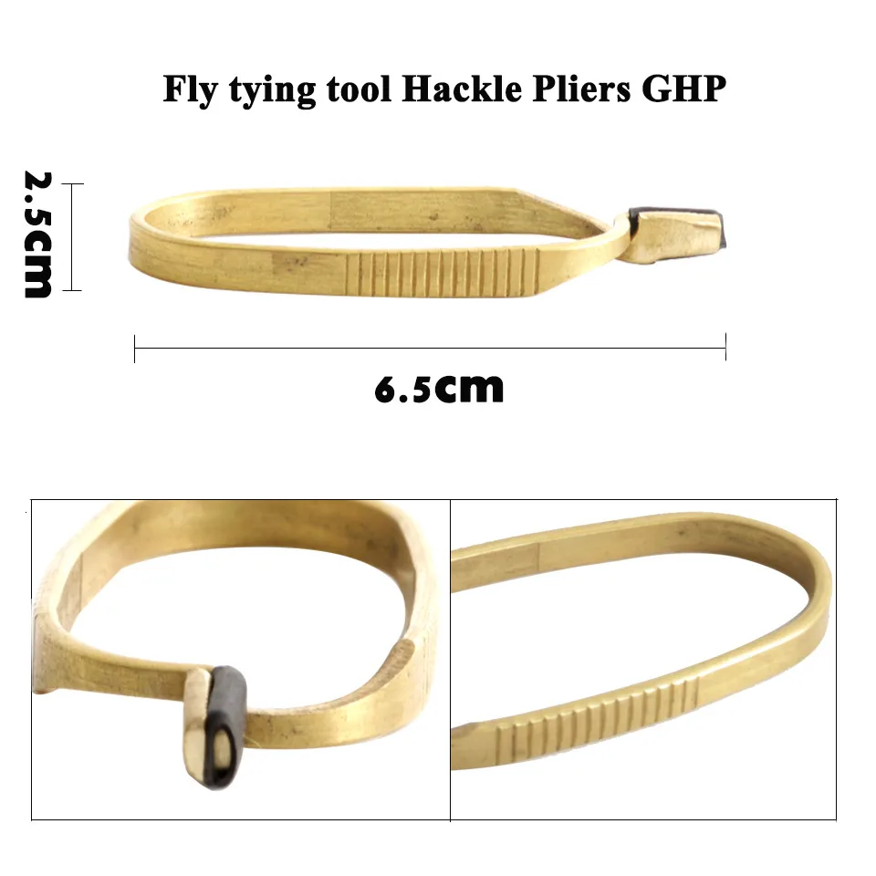 Maximumcatch-Alicates Hackle de acero inoxidable y latón, herramienta para atar moscas, antideslizantes, accesorios de pesca - imagen 4