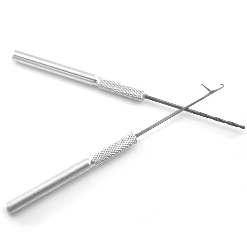 MNFT 1 Juego de taladro de cebo de aluminio + aguja de ganchillo pesca de carpa Boilie cebo pesca aparejo de pelo Kit de herramientas accesorio - imagen 3
