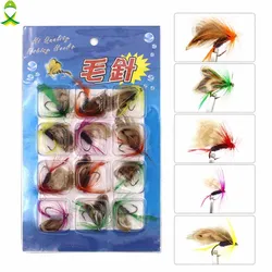 Anzuelos mariposa de colores para mosca seca con pluma