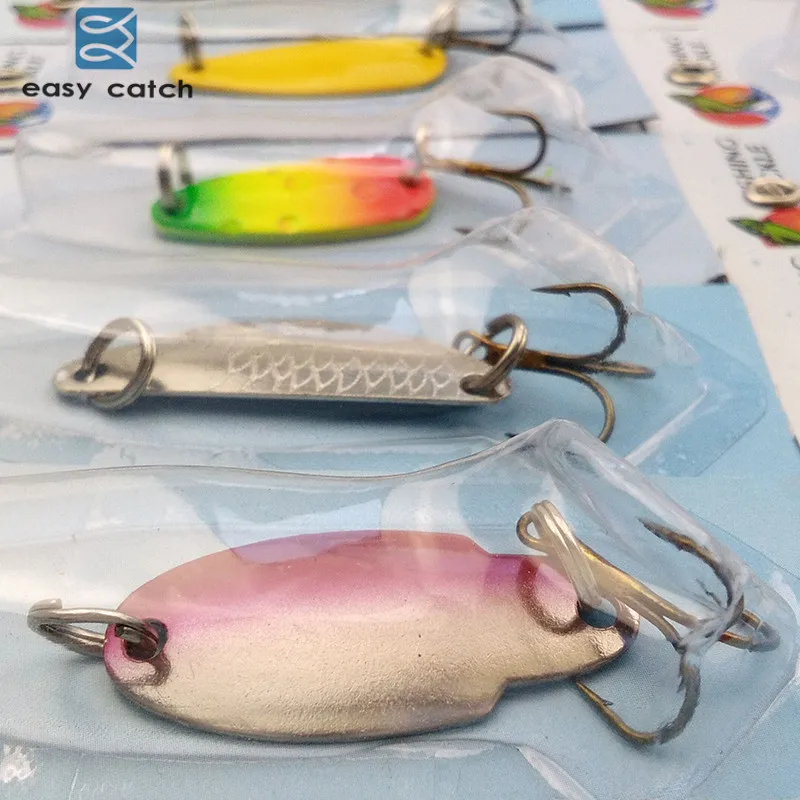 Easy Catch señuelos de cuchara de pesca de Metal duro, cuchara surtida de colores mezclados, cebo giratorio Artificial, juego de cuchillas de pesca Wobblers, 30 piezas - imagen 2