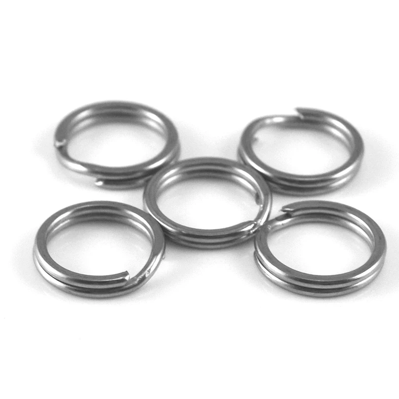 MNFT 50 Uds pesca aplastada doble anillo redondo doble capa señuelo duro conector de cebo doble bucle cambio rápido O rig - imagen 4