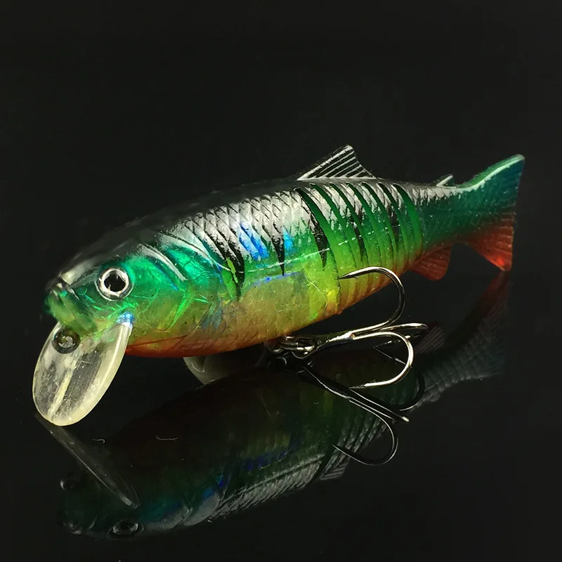 Señuelo de pesca de cola suave de varias secciones, pececillo, cuerpo de pez duro, señuelos artificiales, cebo de 10,5 cm/19g, lote de 2 piezas en oferta - imagen 2