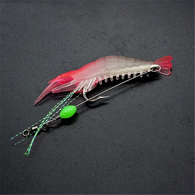 1 unids/lote simulación señuelo suave de langostino 8 cm/5g señuelo de Pesca cebo Artificial, con brillo gancho gira luminosa Pesca Sabiki plataformas - imagen 4