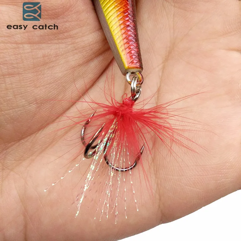 Señuelos de Pesca duros de plástico, pluma intermitente, pececillos artificiales, anzuelos triples Wobblers con 3, 8 Uds., 14cm - imagen 5