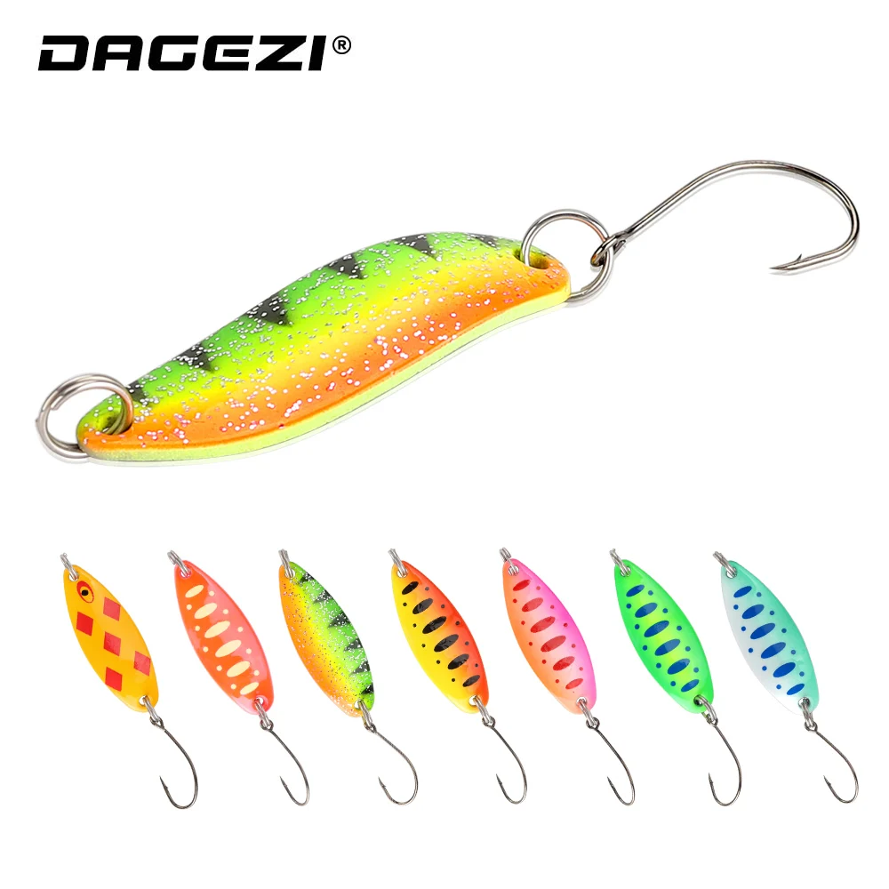 DAGEZI-señuelo de cuchara de pesca, cebo giratorio duro de 3,5g, 1 unidad, cebos duros, cebo Artificial para aparejos de pesca de carpa - imagen 4