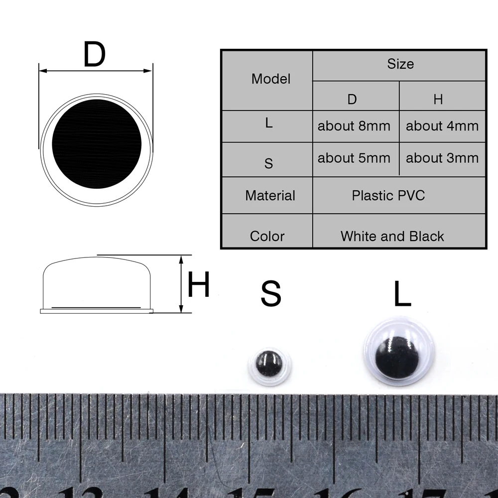 MNFT-señuelo de pesca 3D de 100 piezas, Ojos de muñeca móviles negros, Material de atado de moscas, ojo holográfico, accesorios de pesca DIY - imagen 3