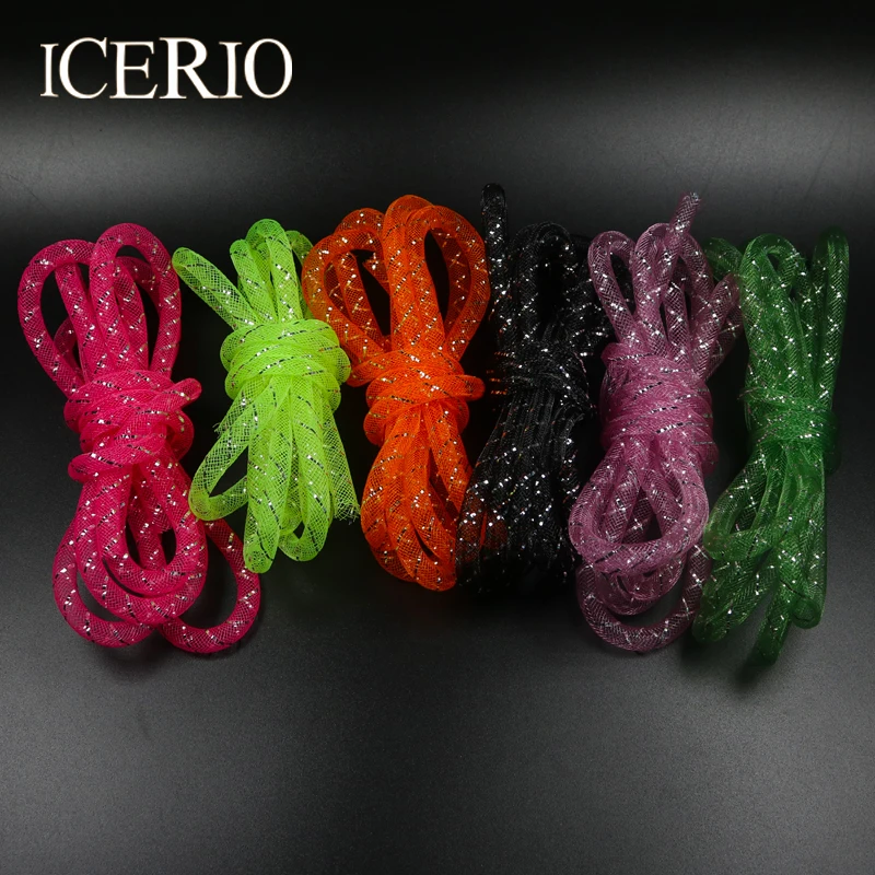 ICERIO 2 m/paquete 8mm oropel holográfico Multicolor Mylar tubo de malla tubo trenzado atado de moscas Minnow Material Flash corporal - imagen 4