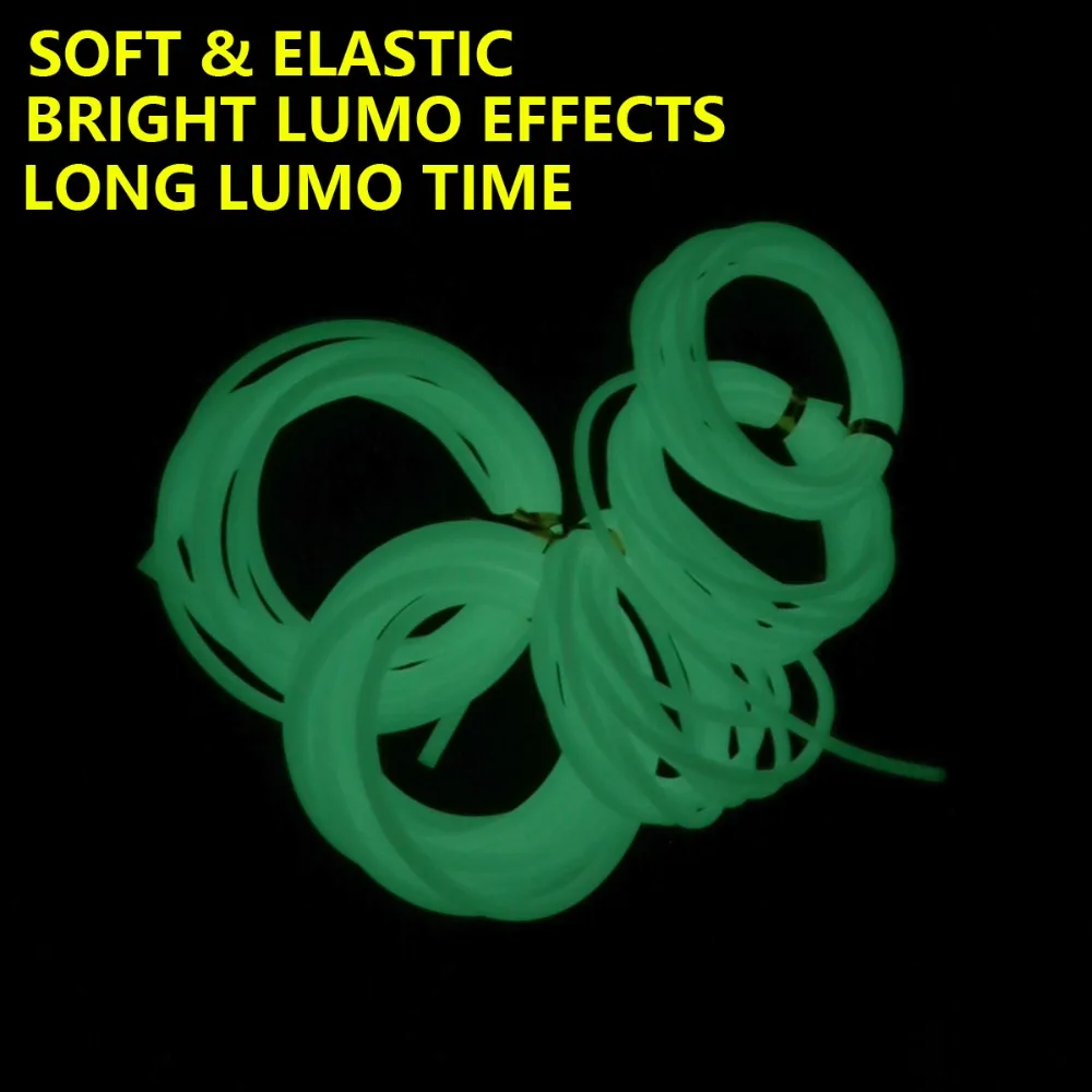 Bimoo-Tubo de silicona suave y luminoso para pesca en el mar, accesorio de aparejo Sabiki de alto brillo, largo y período Lumo, goma brillante, 2m por bolsa - imagen 4