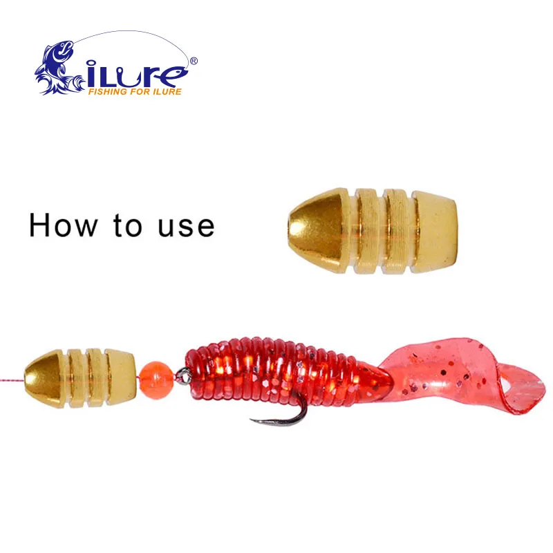 ILure 10 Uds. Colgante de bola de cobre de hilo 2g/3,5g/5g/7g/10g anzuelos de pesca de cobre puro pesas cebo suave accesorio aparejos de pesca - imagen 4