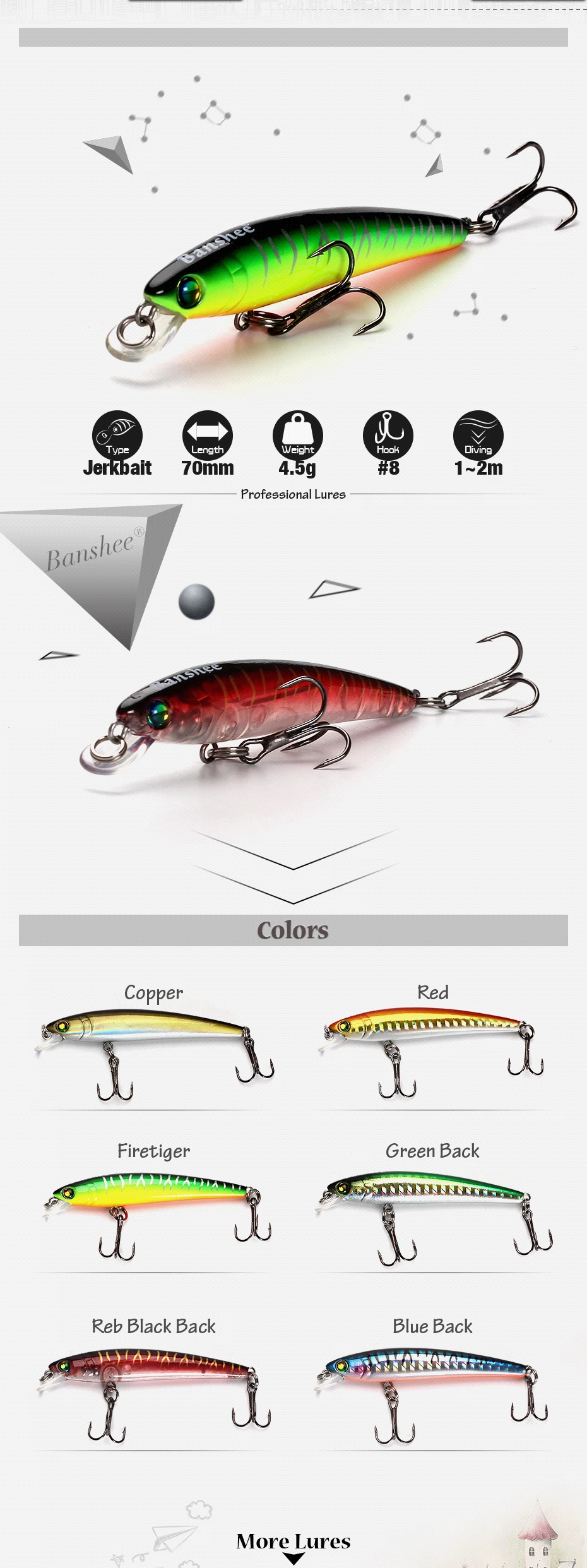 Explore el mundo vibrante de la pesca con nuestros señuelos versátiles y duraderos de Marjoes