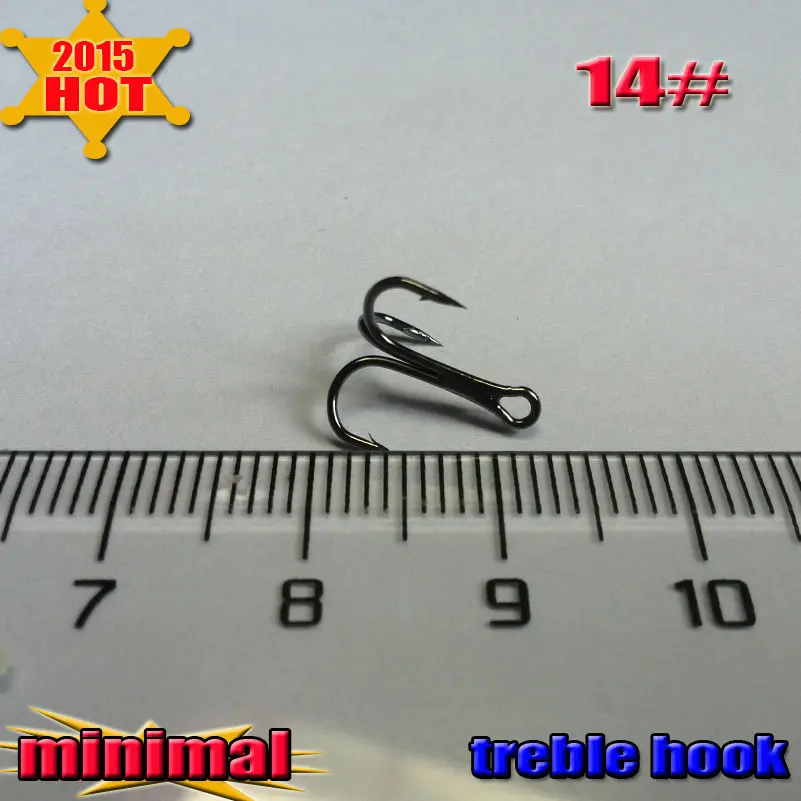 Anzuelos de pesca triples, gancho de púas de curva redonda de alta calidad, 14 #500 Uds., 1 $ de descuento, una compra más, acero de alto carbono