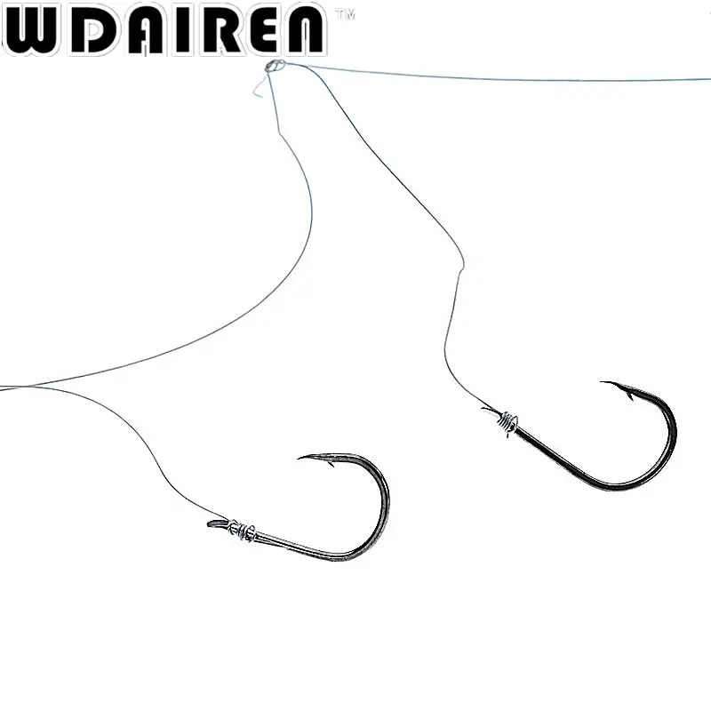 WDAIREN-anzuelos de acero inoxidable, aparejos de Pesca giratorios, cebos de Pesca, combinación única, gancho de cuerda con 5 ganchos pequeños - imagen 2