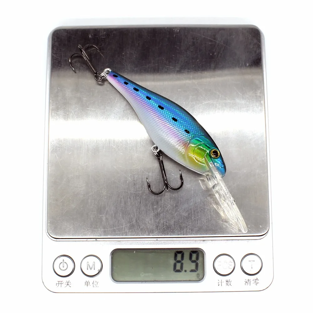 AOCLU pececillo flotante 70mm 8,8g cebo duro manivela Deep Diver profundidad 1,5-3,3 m señuelo de pesca VMC gancho aparejos calidad