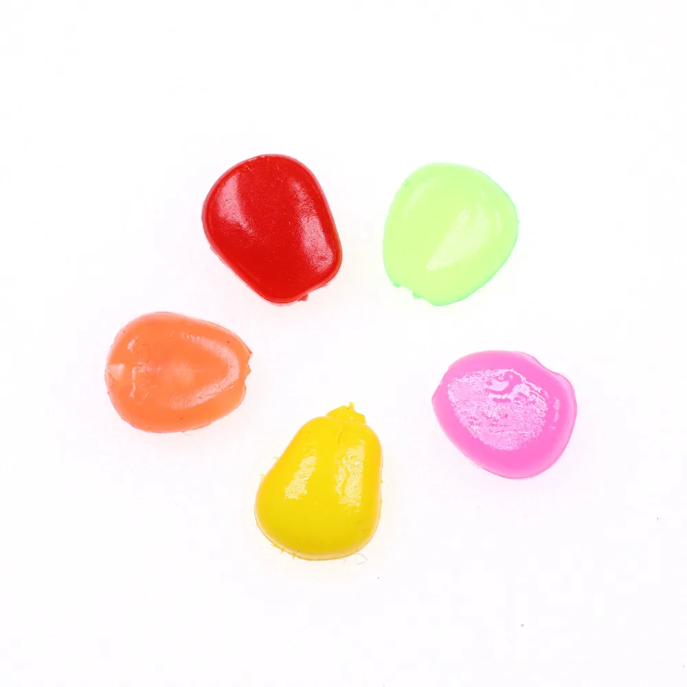 Bimoo-50 piezas de pesca de carpa fragante, maíz Artificial de plástico suave, cebo de gancho de pelo rojo, verde, amarillo y naranja - imagen 4