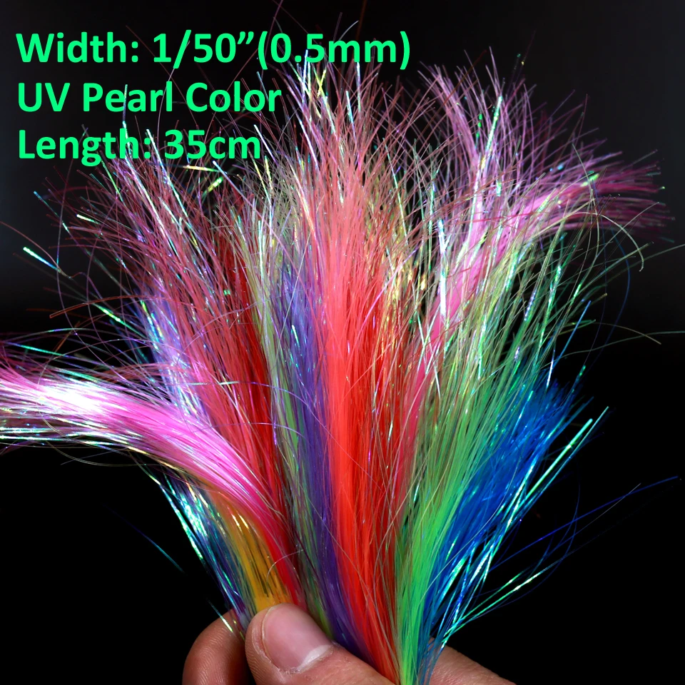 Bimoo 1/2 paquetes 1/50 "0.5mm UV perla ala de hielo Flashabou oropel Streamer tubo atado de moscas materiales Lucio salmón trucha señuelo de pesca - imagen 4