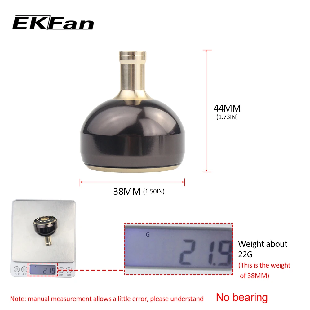 EKFan 1 pieza de diámetro 32mm/35mm/38mm perilla de mango de pesca de aleación de aluminio para piezas de mango de carrete giratorio de fundición de cebo - imagen 5
