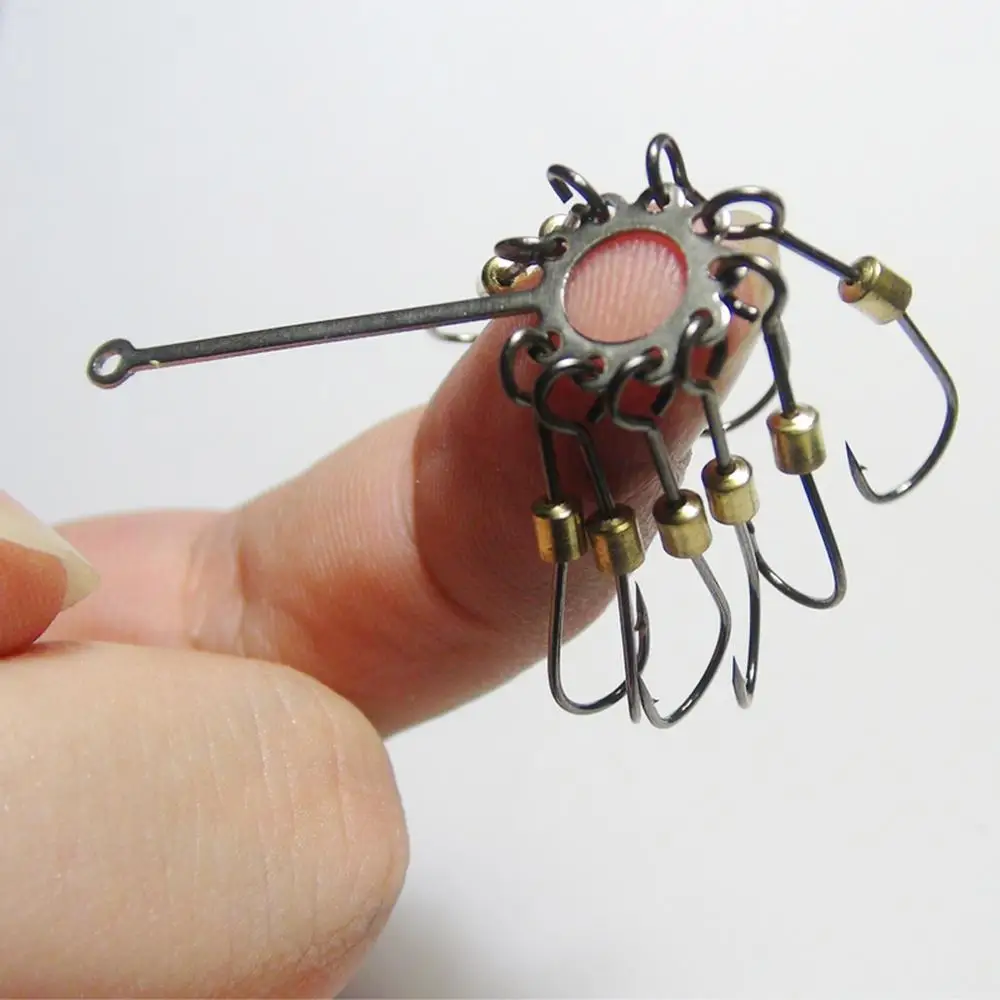 Juego de anzuelos de pesca afilados de acero de alto carbono, 9 ganchos de explosión, plantilla de púas, pesca de muñeca, anzuelo de besugo de mar de mano, aparejos de pesca de captura rápida de carpa, 2 piezas - imagen 4