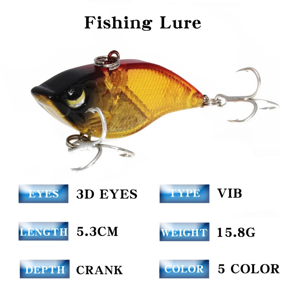 Señuelos de plástico Wobbler, señuelo de pesca con vibración de plomo, aparejos duros, cebo para caminar, peces de 1 pieza de 5,3 cm - imagen 3