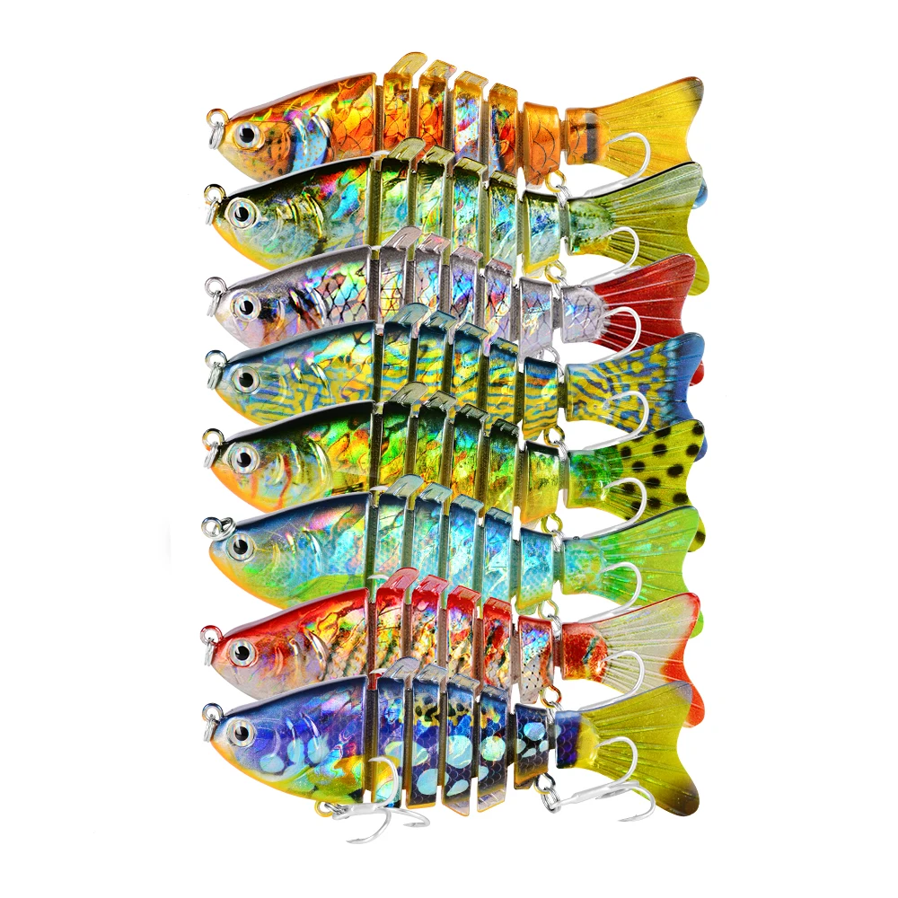 PROBEROS-cebo de pesca láser 3D Swimbait, 7 Secciones, 10cm-4 "/0,55 oz-15,5g 6 # BKBHOOK, aparejos de pesca - imagen 5