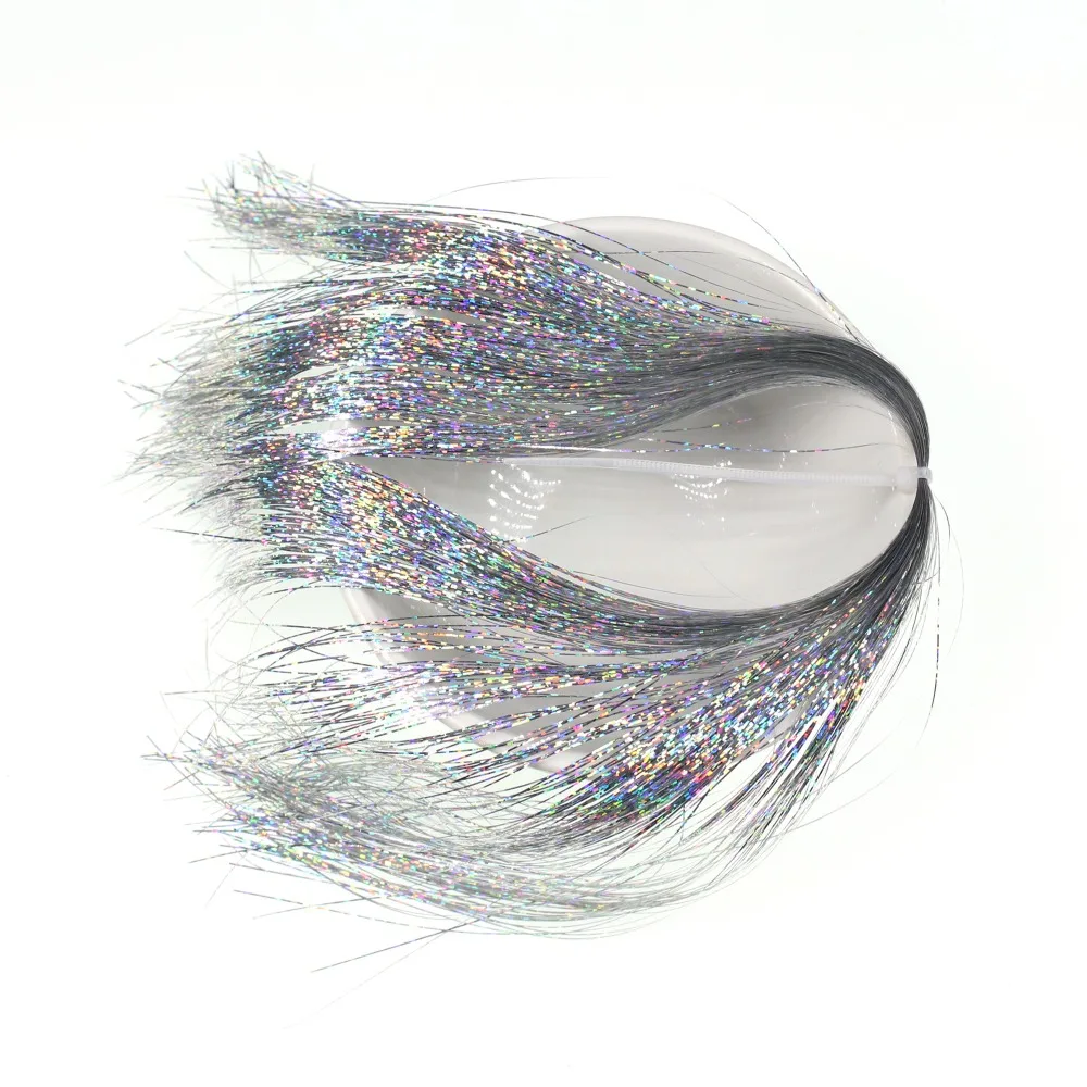 Bimoo, 12 paquetes, 0,35 MM, oropel Flashabou, atado de moscas, oropel holográfico, Flash para atado de moscas, serpentina, Ninfa, Midge, Material de costilla corporal - imagen 3