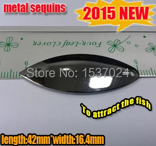 2025hot lentejuelas de metal cuchara de pesca cebo giratorio hojas de sauce señuelo calidad 20 unids/lote tamaño: 42mm * 16,4mm304 acero inoxidable - imagen 2