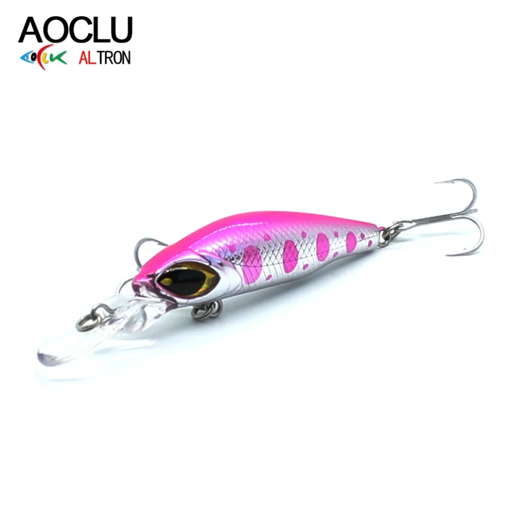 AOCLU-Crankbait hundimiento, señuelo Minnow, sonajero para lubina, agua salada, pesca costera, anzuelo VMC, 50mm, 4,2G, buceo rápido, 1,0 M - imagen 5