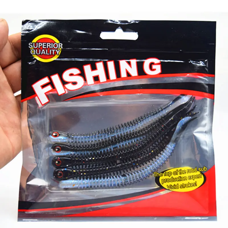 Señuelo de pesca de plástico, anzuelos blandos de cola de paleta, Swimbait, 128mm, 4,8g, lote de 5 FA-356 - imagen 5